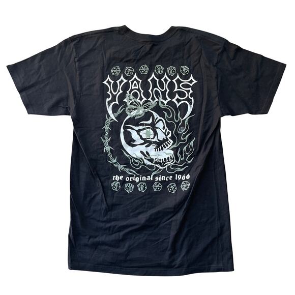 Vans Skull Graphic T-Shirt Black Men’s Size Medium Tilly’s Collab NWT 1966 Logo - Picture 1 of 4